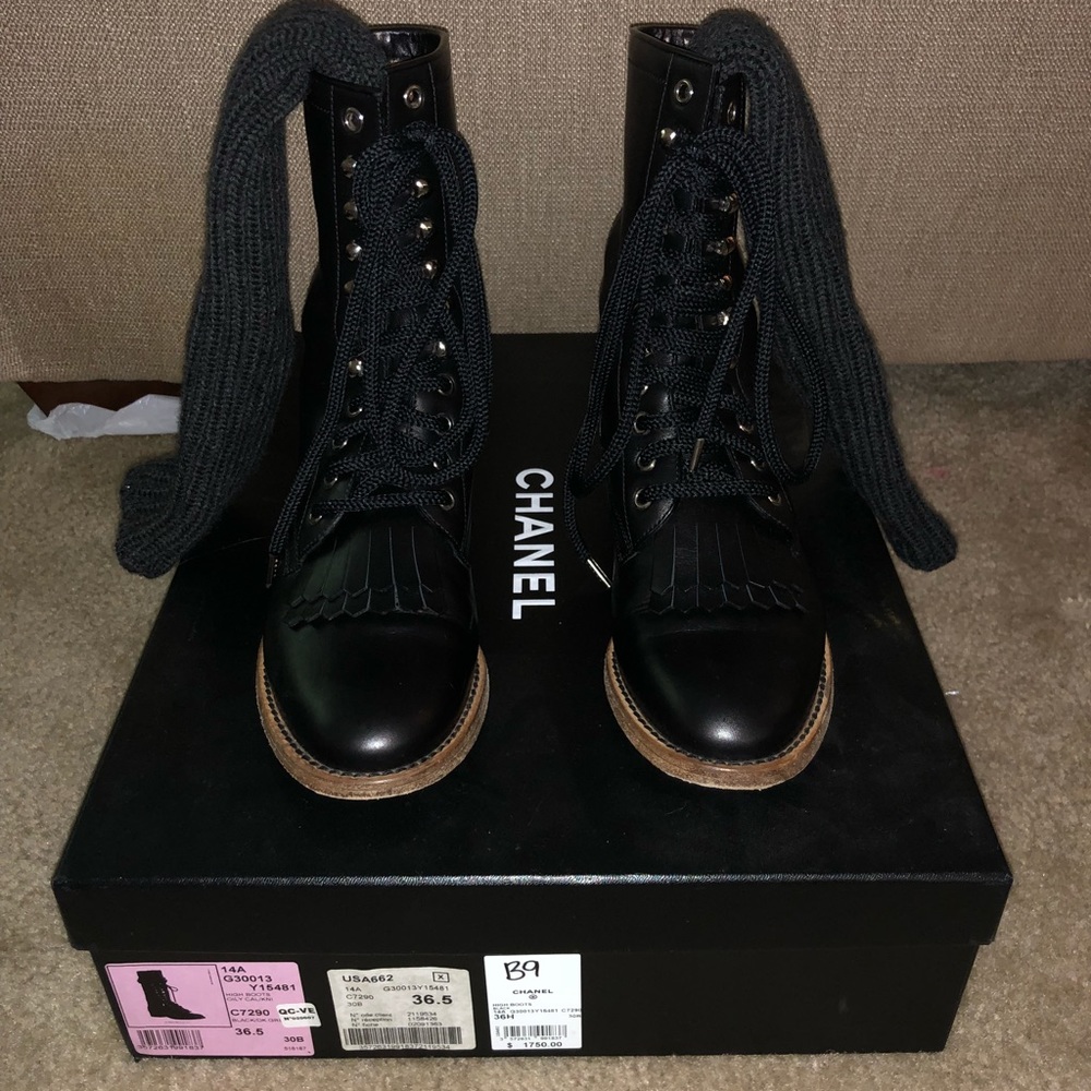 Chanel women’s high black boots